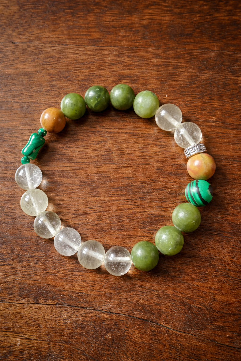 Malachite + Serpentine + Quartz mix