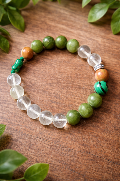 Malachite + Serpentine + Quartz mix