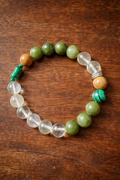 Malachite + Serpentine + Quartz mix